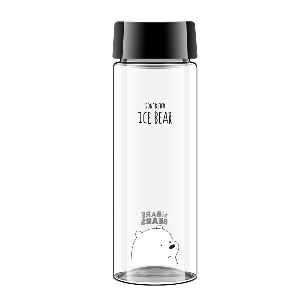 Miniso We Bare Bears Collection 19.3 Oz Steel Water Bottle with Straw