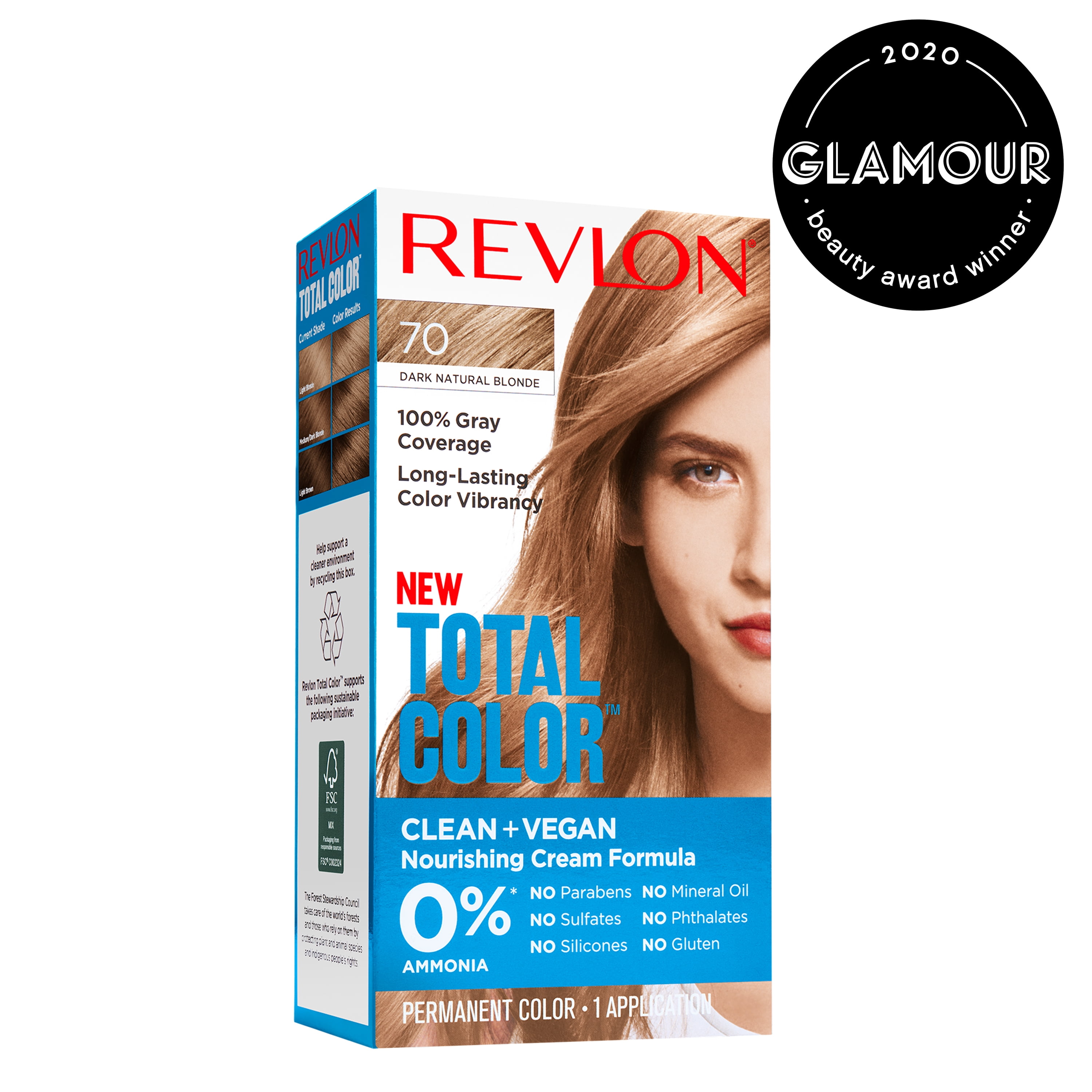 Revlon Total Color Hair Color, Clean and Vegan, 100% Gray Coverage