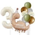 thumbnail image 5 of Retro Matte Caramel Colored Dinosaur Aluminum Film Number Balloon Set Happy Birthday Party Decoration Kids Background Photo Prop (9,Other), 5 of 7
