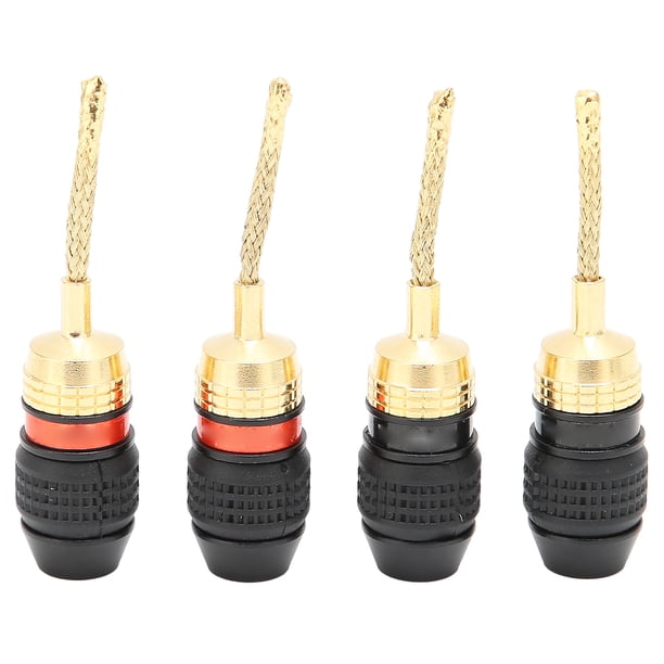 Conector de clavija de banana chapado en oro, Preffair 4PCS Conector de clavija de banana Conector de clavija de banana Altavoz de alta fidelidad Conector de clavija de banana Características de vanguardia
