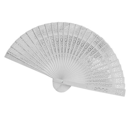 

wendunide Paper Fans set Wedding Hand Fragrant Party Carved Bamboo Folding Fan Chinese Wooden Fan K