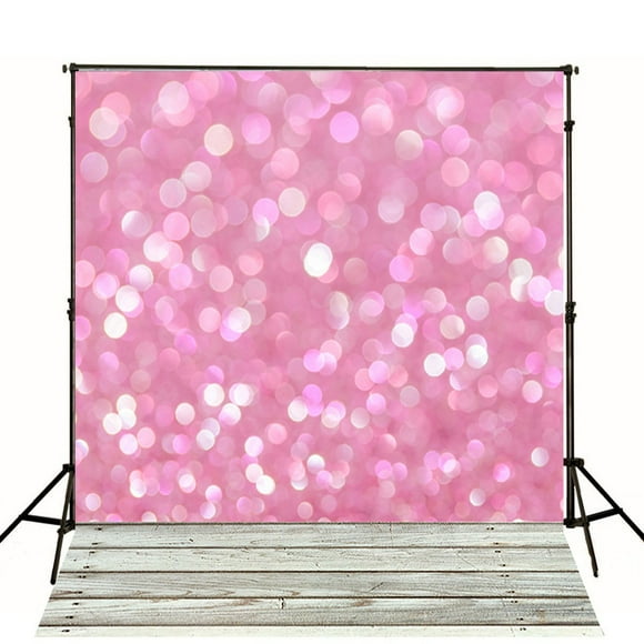 YUSDECOR 5x7ft Pink Light and Shadow Backdrop With Wood Floor Photo Background for Photographers