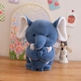 thumbnail image 5 of Plush Elephant Stuffed Animal with Baby Companion and Soft Filling for Birthday Gifts and Nursery Shelf Decoration, Blue 14 Inch, 5 of 5