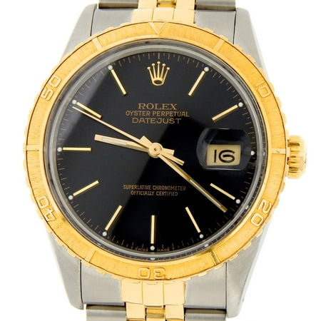 Pre Owned Mens Rolex Two-Tone Datejust with a Black Dial 16253 (SKU