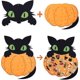 thumbnail image 4 of Juego de fieltro de calabaza para Halloween, decoraciones de calabaza de fieltro desmontables, para fiesta de Halloween (gato de calabaza), 4 of 4