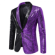 thumbnail image 3 of Blazer de fiesta con lentejuelas rojas brillantes y purpurina para hombre, para Navidad, carnaval, Halloween, cena, boda, graduación, talla 2XL, 3 of 5