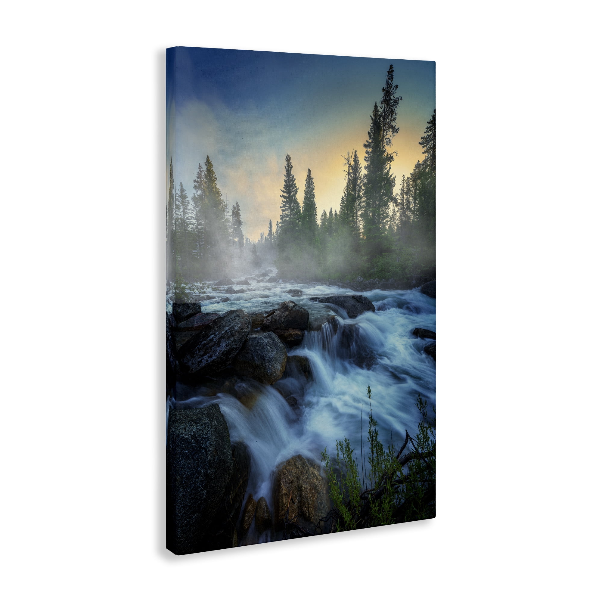 Stupell Industries Fog Over Rushing Water Landscape & Nature Photography Wrapped Canvas Art Print Wall Art, 24 x 36