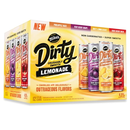 Mike's Hard Dirty Lemonade Variety Pack, 12 Pack, 12 fl oz Cans, 4.5% ABV