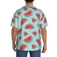 thumbnail image 3 of KLL Watermelon Print Men's Shirt Short Sleeve Button Down Summer Cuba Beach Shirts- Small, 3 of 5