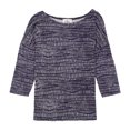 thumbnail image 1 of A-Line Womens 2-tone 3/4 Sleeve Top Pullover Blouse, Blue, Petite, PS, 1 of 1