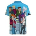 thumbnail image 4 of Futurama Characters Men's Casual Button-Down Shirts Summer Short Sleeve Tee Shirt Daily Hawaiian Beach Shirt Top With Pocket, 4 of 9