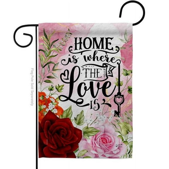 Angeleno Heritage G130385-BO 13 x 18.5 in. Home Love is Sweet Life Double-Sided Vertical House Decoration Banner Garden Flag - Yard Gift