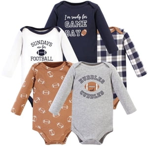 Hudson Baby Infant Long-Sleeve Bodysuits, 5-Pack