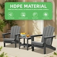 thumbnail image 6 of KINGYES Outdoor Folding Adirondack Chair, HDPE All-Weather Patio Fir Pit Chairs, Gray, 6 of 8