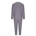 thumbnail image 5 of Winter Loungewear for Women 2 Piece Sets Fuzzy Fluffy Pajamas Long Sleeve Crew Neck Top and Pant Sleepwear Suits (Free Size, Gray), 5 of 6