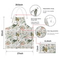 thumbnail image 7 of Colorful Dinosaurs Floral Pattern Apron-Garden Aprons for Women with Pockets-Cotton Linen Waterproof Kitchen Cooking Gardening Aprons Adjustable for Kitchen,Cooking,BBQ and Salon 33x27 Inch, 7 of 7