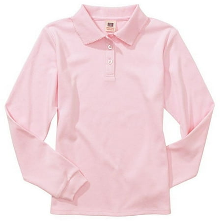 Faded Glory Fg Girl's Lsl Uniform Polo W/ Pico