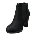 thumbnail image 3 of Mostsola Chelsea Ankle Boots for Women Platform High Block Heel Slip on Elastic Short Booties, 3 of 9