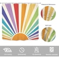 thumbnail image 4 of Boho Sun 70s Shower Curtain 72Wx72H Inch Retro Abstract Rainbow Sunrise Sunset Cute Vintage Colorful Shower Curtain Bathroom Set Modern Groovy Waterproof Bath Decoration Accessories Home Decor, 4 of 6