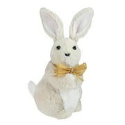 Northlight 11.5” Plush Standing Easter Bunny Rabbit Boy Spring Figure - Beige/Yellow