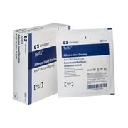 Telfa Adhesive Dressing, Sterile, Non-Woven, White, Square, 6 x 6 inches, 25 Count, 4 Packs, 100 Total