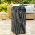 thumbnail image 6 of happimess Darla 14.27-Gallon All-Weather Wicker/Metal Swing Top Hideaway Outdoor Trash Can for Package Delivery, Patio Furniture, Cushions, Gardening Tools, Pool Supplies, Dark Navy/White, HPM1201E, 6 of 9