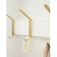 thumbnail image 7 of Kate and Laurel Rossmore Modern 5-Hook Wall Hanging Coat Rack, White and Gold, Decorative Modern Wood and Metal Double Sided Hanging Hooks for Wall Storage, 7 of 7