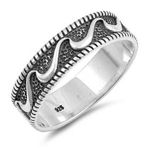 Wave Bali Rope Ocean Sea Thumb Ring .925 Sterling Silver Band Jewelry Female Male Unisex Size 10