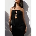 thumbnail image 5 of Michellecmm  Women Skirt Set, Strapless Backless Hollowed Tube Top with Long Skirt, 5 of 7