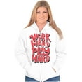 thumbnail image 3 of Retro Work Play Hard Mantra Motto Unisex Fleece Graphic Zip Up Hoodie Brisco Brands 2X, 3 of 5