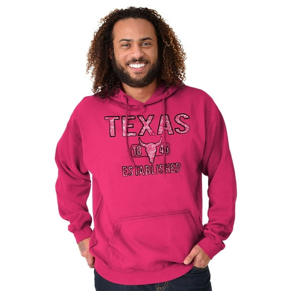 Texas Vintage Cow Skull Stencil Cool Hoodie Sweatshirt Women Men Brisco Brands S