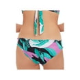 thumbnail image 2 of SALT + COVE Women's White Printed Stretch Cheeky Fit Lined Bikini Ruffled Hipster Swimsuit Bottom S, 2 of 2
