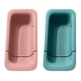 thumbnail image 4 of Plastic Sink Drain Basket Portable Dishes Drainer Strainer Tray Home Bowl Collapsable Rack Bowl Retractable Handheld Adjustable Container Holder Green, 4 of 6