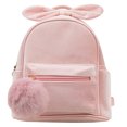 thumbnail image 1 of Girls Mini Backpack Fashion Pompom Bowknot School Backpack Velvet Casual Daypack, 1 of 10