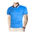 thumbnail image 1 of Sunloudy Hombres Verano Slim Fit Camisa, Contraste Color Solapa Manga Corta Casual Tops para Novio, Marido, Padre Sunloudy moda, 1 of 6