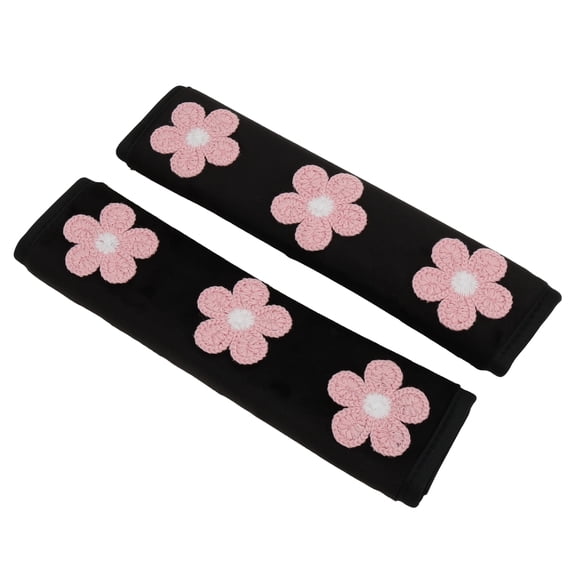 Unique Bargains Pink Seat Belt Cover Pad 24cm Seatbelt Strap Cushion Shoulder Padding 2Pcs