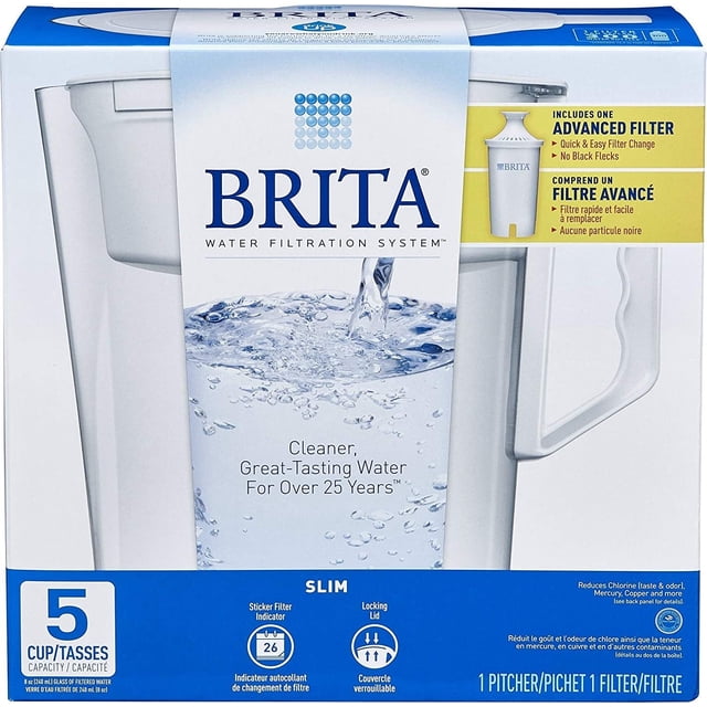 Jarra de agua BRITA Slim 5 tazas color blanco