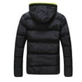 thumbnail image 4 of DHFJKG Men's Coat Winter Windbreaker Casual Color Block Zipper Hoodie Drawstring Cotton-padded Long Sleeve Jacket Versatile Coats, 4 of 5