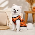 thumbnail image 7 of Small Dog Halloween, Dog Clothes for Small Dogs, Breathable Dog Halloween Shirt, Pumpkin Ghost Witch Bat Print Small Dog Shirt, Halloween Party Puppy Vest, S Size Orange, 1 Pack, 7 of 7