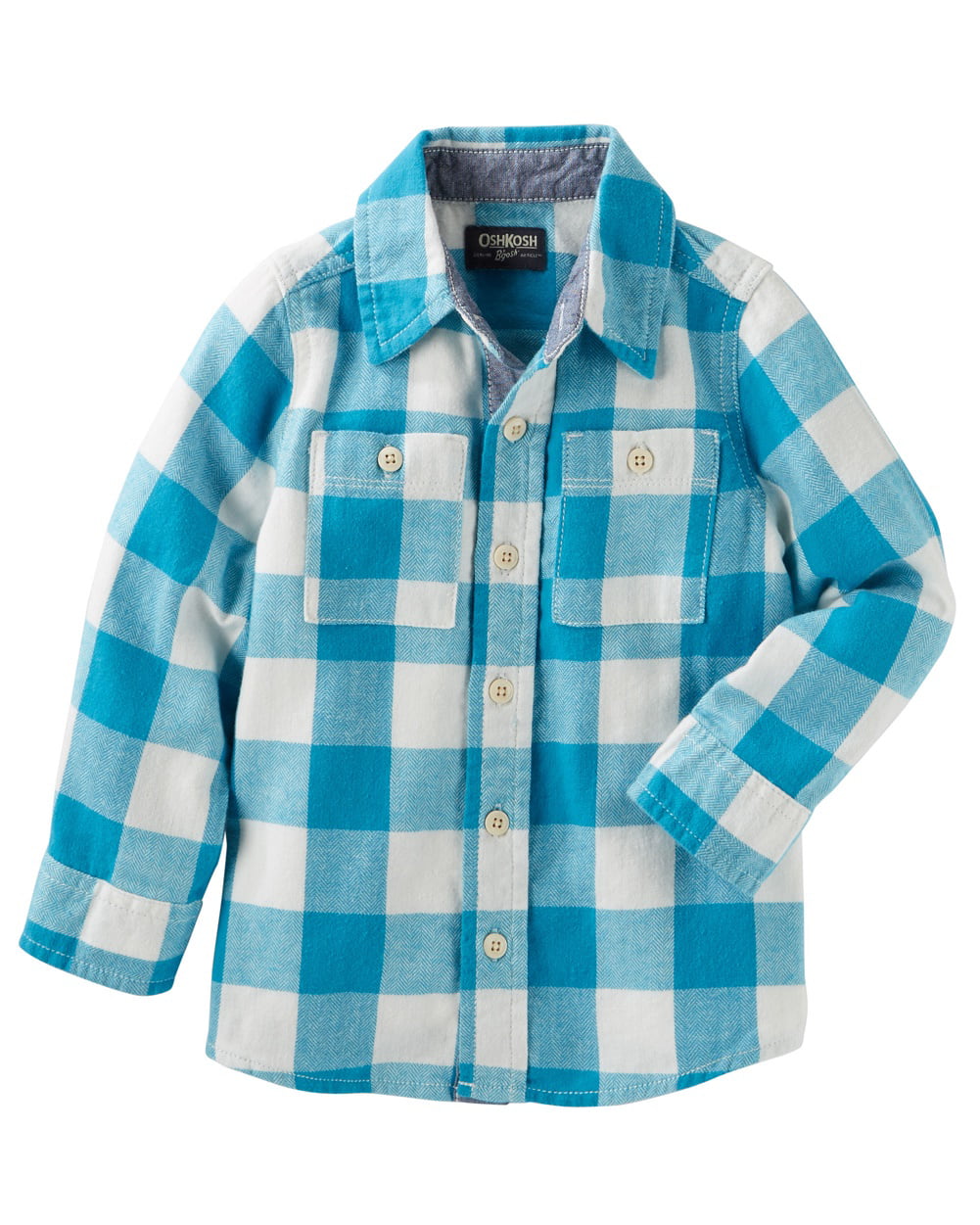 OshKosh BGosh Little Boys 2-Pocket Plaid Button Front Shirt 4-Toddler