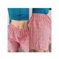 thumbnail image 2 of Biezeib Women's Pajama Shorts Stripe/Plaid Elastic Waist Comfy Sleep Shorts Summer Casual Pajama Bottoms, 2 of 6