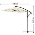 thumbnail image 5 of VECELO 8.7ft Patio Umbrella Outdoor Offset Hanging Patio Umbrella with Hand Crank, Easy Tilt Adjustment, Polyester Shade, 8 Ribs for Backyard, Poolside, Lawn and Garden, White, 5 of 10