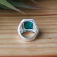 thumbnail image 4 of Kingman Turquoise Ring, Baguette Cut Gemstone, Prong Setting Ring, 925 Sterling Silver Ring, Men's Signet Ring, Blue Gemstone, Custom Gift**, 4 of 8