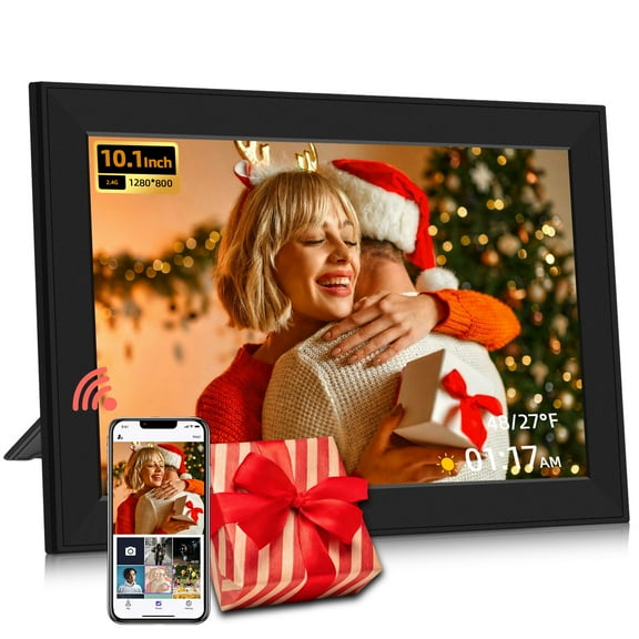 Jazeyeah 10.1 inch WiFi Digital Picture Frame, 1280x800 HD IPS Touch Screen Auto-Rotate, Easy to Use, Share Photos and Videos via Free App,Thanksgiving Gift