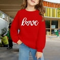 thumbnail image 5 of YunPes Kids' Heart Print Oversized Sweatshirts Fall Winter Warm Comfy Crewneck Pullover Tops with Love Design for Teen Girls Boys, 5 of 7