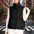 thumbnail image 2 of HAiming Women's Quilted Vest Sleeveless Sand Collar Zip up Jacket Winter Warm Coat Outerwear with Pockets, 2 of 6
