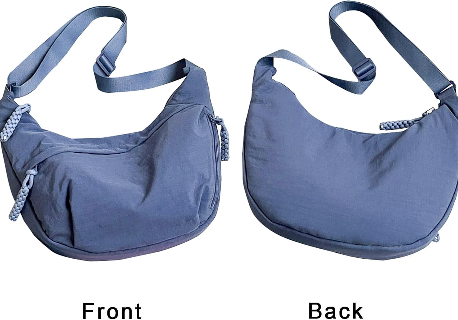 Crescent Bag for Women Men Nylon Crossbody Bags Multi-Pocket Sling Bag Roomy Hobo Bags Moon Bag Slouchy Dumpling Bag