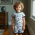 thumbnail image 2 of DDSOL Boy Pajamas Dinosaur Pjs Cotton Short Sleeves 2-Pieces Sleepwear Sets Gray 6T, 2 of 8