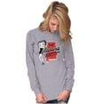 thumbnail image 4 of Betty Boop Alabama State Map Outline Women's Long Sleeve T Shirt Brisco Brands X, 4 of 6