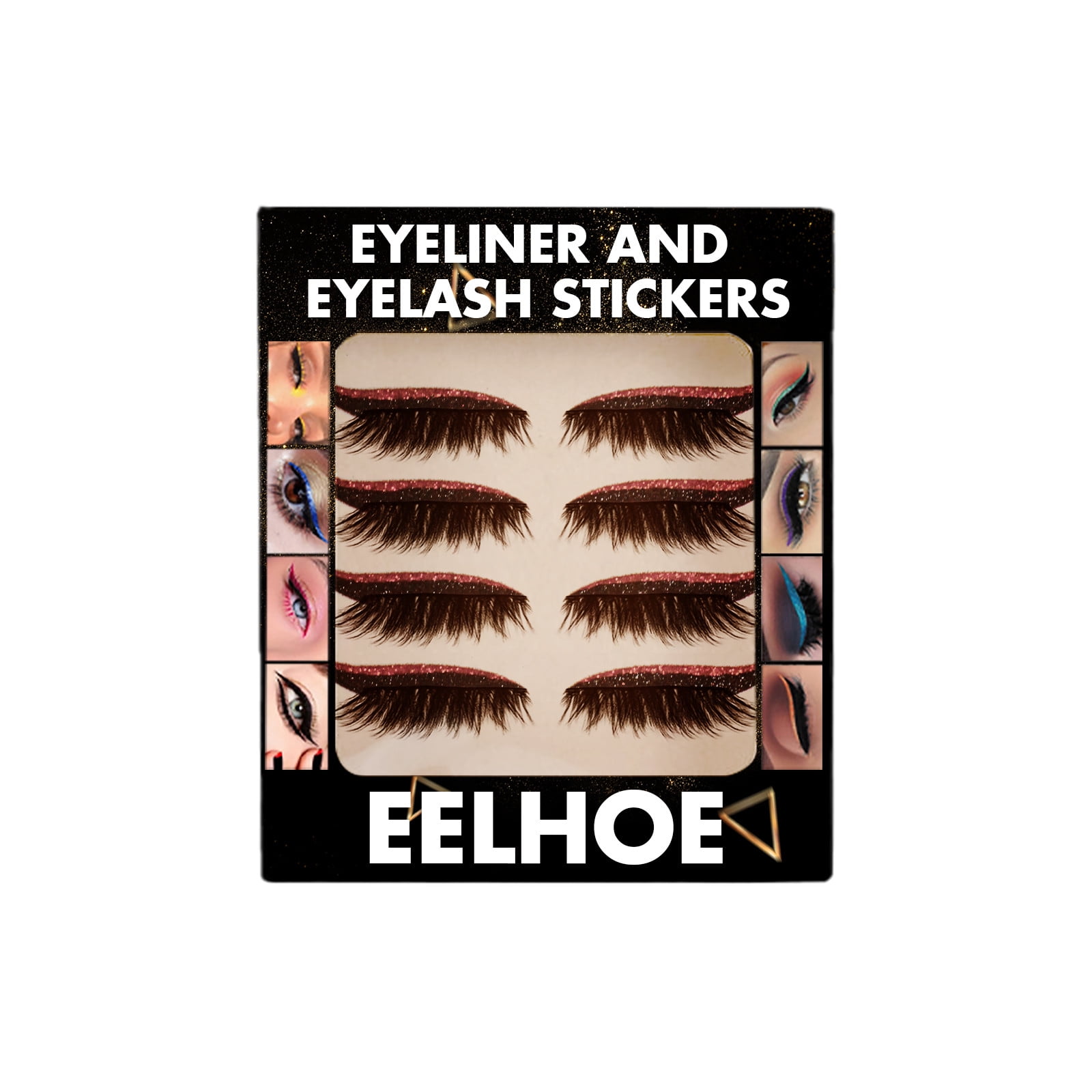 CEHVOM 4Pairs Reusable Eyelid And Eyelash Stickers Makeup Instant Easy